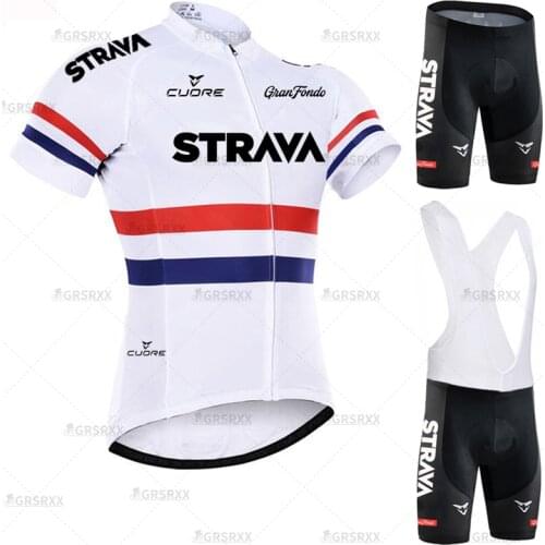 2022 New STRAVA Summer Mens Cycling Clothing Breathable MTB Bicycle Uniform Males' Cycling Jersey Set Short Sleeve Pro Team Bi
