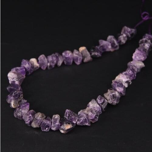 15.5"/strand Raw Dark Amethysts Crystal Nugget Chips Loose Beads,Natural Purple Roug Quartz Stone Gravel Pendant Jewelry Making