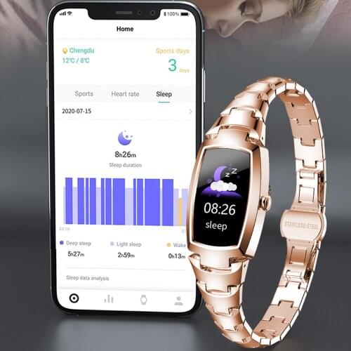 Smart Watch Women Fashion Heart Rate Monitoring Call Reminder IP67 Waterproof Multi-sports Modes Womens Watches For Android IOS
