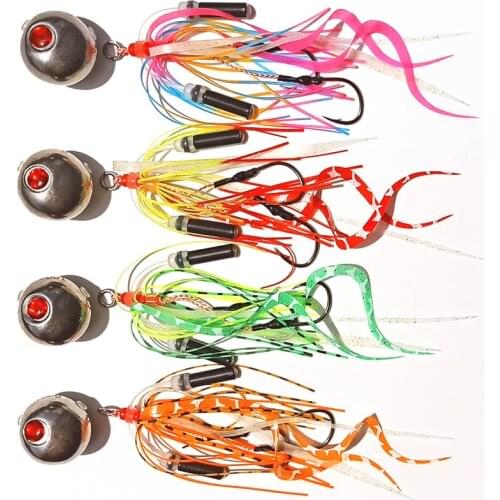 Tungsten 45g 60g 80g 100g 120g 150g 180g Kabura Pesca Slider Snapper/Sea bream Jig head with skirt jigging lure