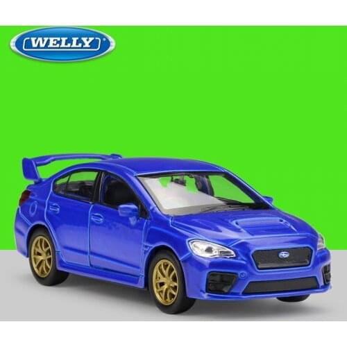 Welly 1:36 Diecast Impreza WRX STi Sport Car Blue Red High Simulator Alloy Metal Model Car Pull Back Vehicle