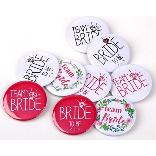20Pcs/Pack Wedding Party Decor Badge Team Bride Bridesmaid Decoration Badge Bachelor Party Bride To Be Wedding Party Supplies