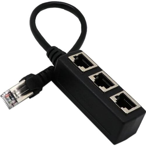1PCS RJ45 LAN Connector Ethernet Network Splitter Adapter 1 Male to 3 Female Adapter Cable for Networking Extension Accessories