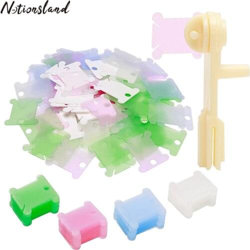 20pcs Plastic Floss Bobbins Thread Card &String Winder for Cross Stitch Embroidery Cotton Thread Craft DIY Sewing Storage Tools