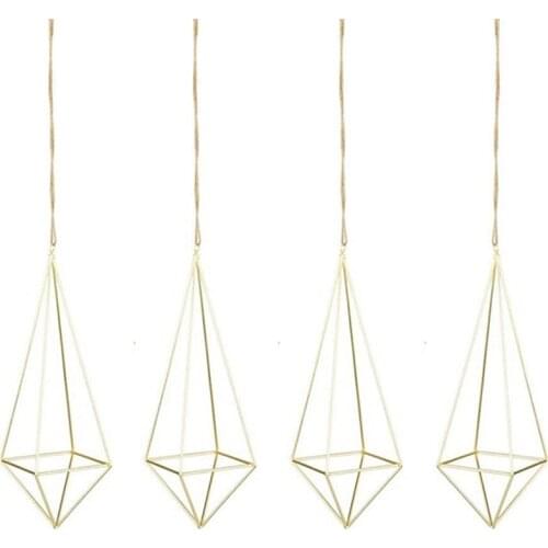 4 Packs Air Plant Hanging Holder Himmeli Decor Geometric Planter Hanging Airplants Rack Tillandsia Hanger Stand