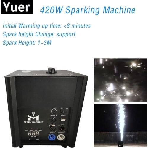 420W DJ Club Wedding Event Show Firework Machine Cold Spark Fountain Machine Remote DMX Control Stage Effect Titanium Powder
