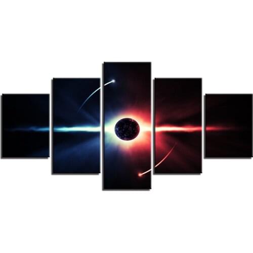 Unframed Wall Art Pictures Kitchen Restaurant Canvas Decoration 5 Panels Planet Landscape Living Room HD Printed Painting Poster