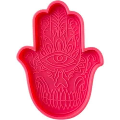 Shiny Glossy Coaster Epoxy Resin Mold DIY Crafts Making Tools Palm Series Cup Mat Pad Casting Silicone Mould R9JE