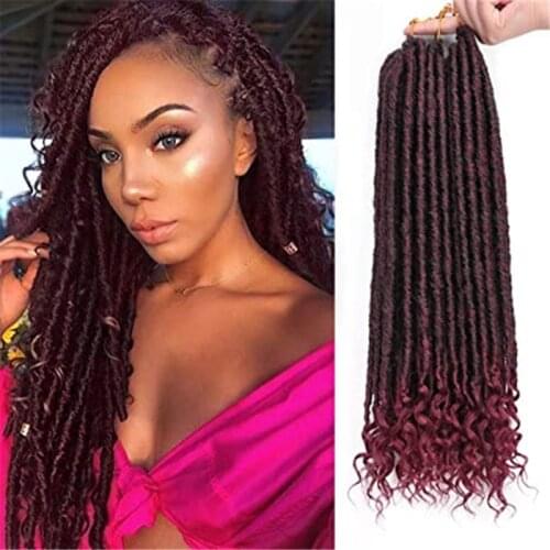 Kong&Li Goddess Faux Locs Crochet Braids Hair 16 Inhc 20 inch 24 strands/pcs Crochet hair Synthetic Braiding Hair Extension