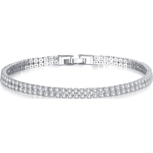 SB1 Crystal Flower Plant Charm Bracelets For Women Girls Rose Gold Chain & Link Bracelet