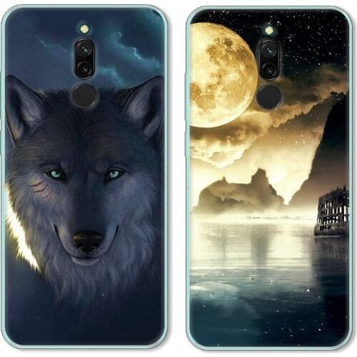 Cartoon Fish and Cat Case For Xiaomi Redmi 8,TPU Painted Mobile Phone Shell Lovely Color Painting Case.17 Colors