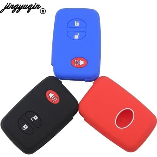 Jingyuqin Silicone Car Key Case Remote Cover For Toyota Aqua Camry Corolla RAV4 Yaris Venza 4 Runner Cruiser PRADO Vitz REIZ