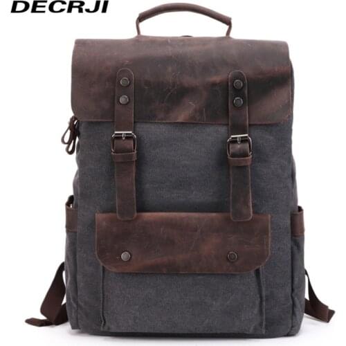 DECRJI Men's Leather Backpacks