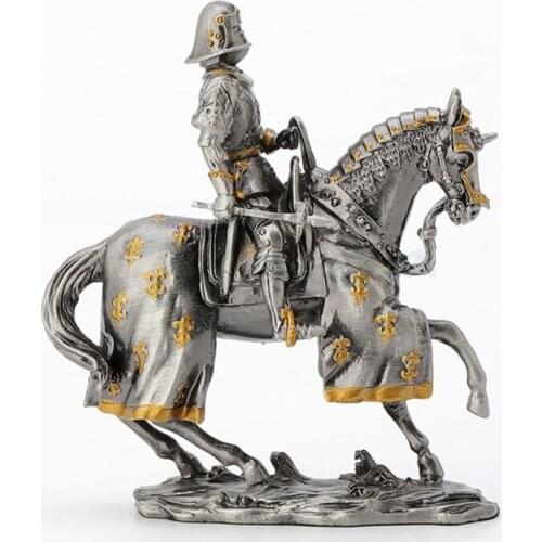 EUROPEAN CREATIVE SAMURAI FIGURE ART SCULPTURE HORSE RIDING WARRIOR STATUE ALLOY CRAFT HOME DECORATION BIRTHDAY GIFT R3122