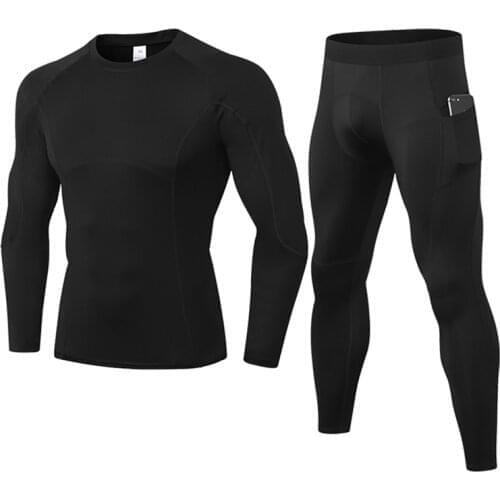 Fanceey Thermal Underwear Men Compression Sets Sweat Quick Drying Thermo Underwear Male Clothing Winter Long Johns Workout Set