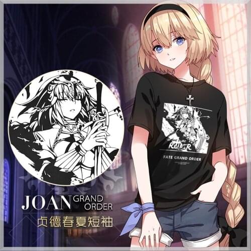 Fate/Grand Order Joan of Arc Japanese Anime Summer Cotton T-Shirt Loose T Shirt Clothes Men Women Short Sleeve Tshirt Tops