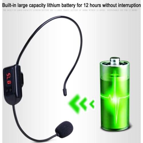 FM Wireless Microphone Headset for Loudspeaker/ teaching/sales promotion/meetings/tour guide Portable Megaphone Radio Mic