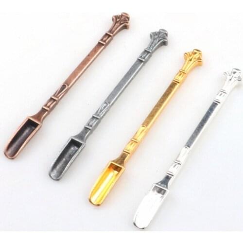 1PCs Mini Alloy Spoon Medicine Bottle Use Sniffer Snorter Snuff Powder Tobacco Micro-tuning Shovel Smoking Accessories Tea Spoon