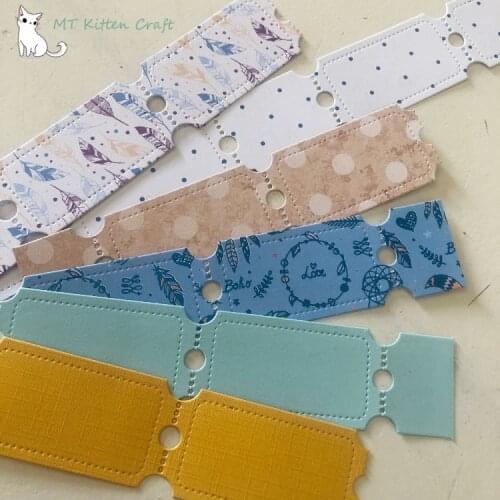 MT Metal Cutting Dies Lottery Ticket Strip Gift Coupon Scrapbooking Photo Album Decorative Embossing Paper Cards Crafts Die Cuts