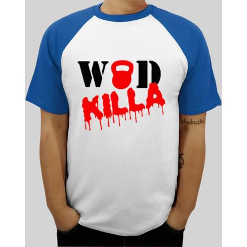 Men tee shirt homme pattern t-shirt new fashion shubuzhi brand top tees Wod Killa Fitted Cotton Poly T-Shirt