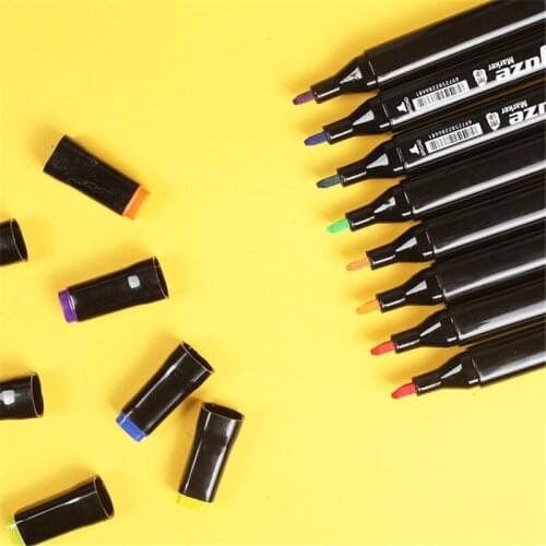 80/60PCS Art Markers Set Dual Headed Brush Tips Colored Pen Artist Sketch Oily Alcohol Based Markers For Animation Manga School