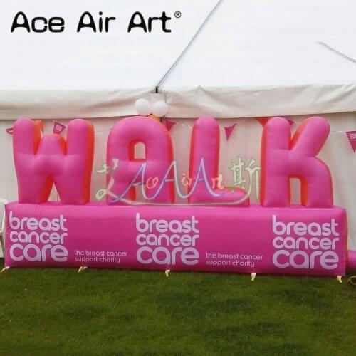 Ground Letter model inflatable decoration,lighting inflatable alphabet of walk for World Breast Cancer Awareness Day
