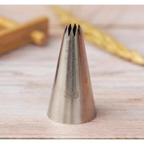 #338 Open Star Piping Nozzle Pastry Cookies Tools Icing Tips Cake Decorating Cupcake Medium Size Piping Head