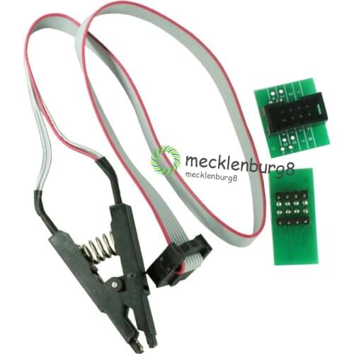 SOIC8 SOP8 version update clamp tests for EEPROM 93CXX / 25CXX / 24CXX in-circuit Programming + 2 adapters