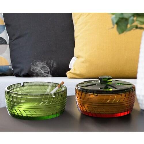Q39C 1 Set Tire Ashtray with Lid Epoxy Resin Mold Cigarette Tray Silicone Mould
