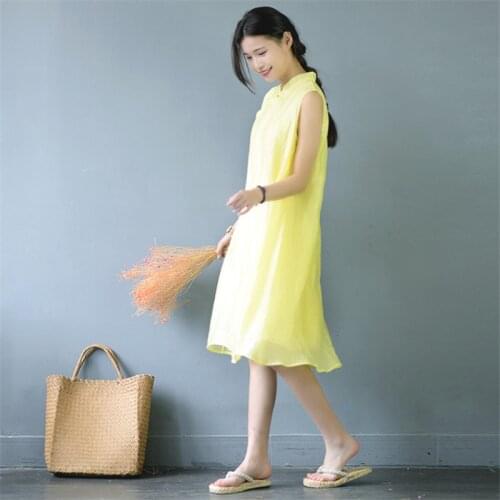 Летние платья без рукавов SCUWLINEN China At AliExpress