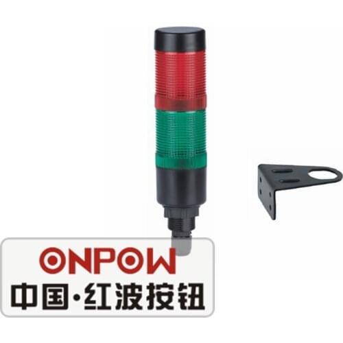 ONPOW 40mm Warning Light 2 Layers Red Green Continous LED Light Indicator Signal Tower Light DC24V (HBJD-40D/2/RG/C)