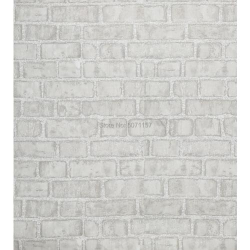 Grey Wallpaper Brick Vintage Self-Adhesive Peel and Stick Gray and White Contact Paper Removable for Living Room 44 * 1000cm