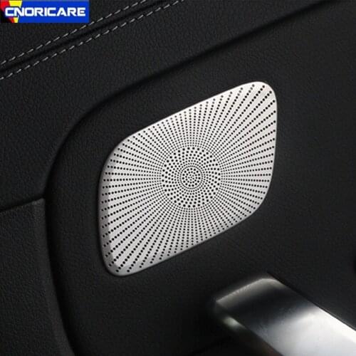 Car Styling Rear Door Audio Speaker Net Covers Decoration Stickers Trim For Mercedes Benz A Class 200 2019-2021 Stainless Steel