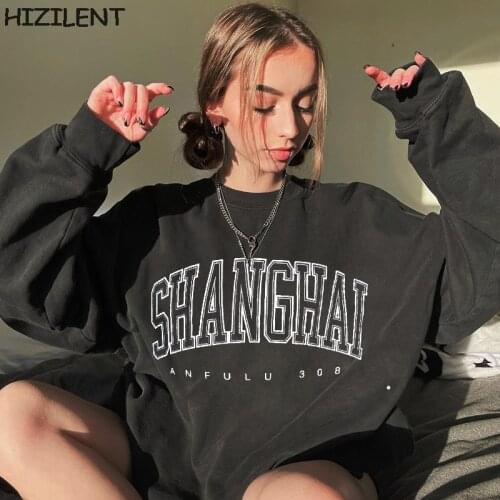 Sweatshirt Streetwear 2021 Y2K new Fashion letter print harajuku vintage Indie Aesthetic 90s Long Sleeve Hoodies Graphic clothes
