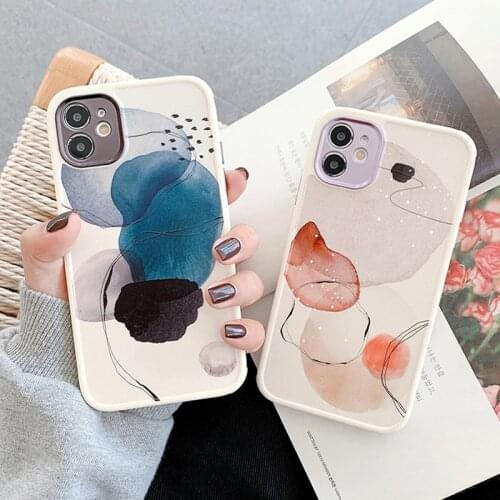 GIMFUN Vintage Leaf Watercolor Phone Case for iPhone 12 Mini 11 Pro Max X XR XS 7 8 Plus SE 2020 Soft TPU Shockproof Case