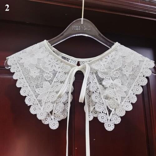 Embroidered Collar Flower Tie Bow Fake Collar Clothing Accessories Decorative Collar Decorative Fake Collar DIY Lace Hollow Neck