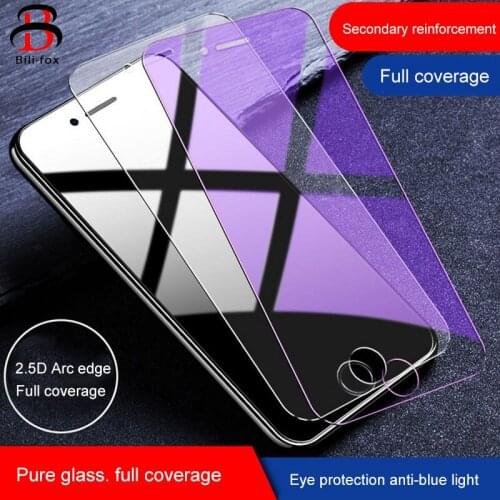 Anti-blue Tempered Glass for iPhone 5 6 6s 7 8 Plus X XS MAX XR Screen Protector for iPhone 8 7 6 Protective Film for iPhone XR