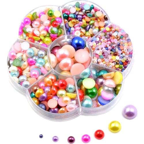 1800x Pearl Cabochon Beads Flatback DIY Handcrafts Ornaments Women Accessory