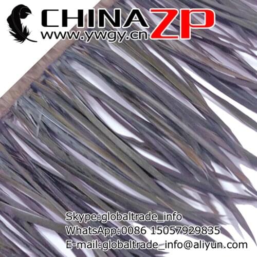 Gold Manufacturer CHINAZP Factory 10yards/lot Exporting Good Quality Dyed Grey Goose Biots Feather Fringe Trim