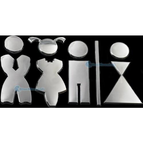 1/2 sets Lot Door Sign Restroom Acrylic Men Women Washroom Modern Signage Plaque Wall Stickers Toilet Door