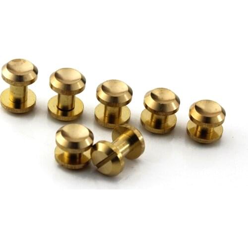 10pcs Solid Brass Concave Head Binding Chicago Screws Nail Rivets for Photo Album Leather Craft Studs Belt Wallet Fasteners