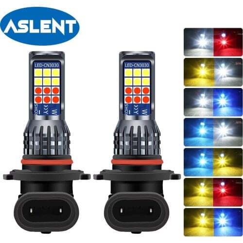 2x HB3 HB4 9006 9005 H11 H8 H16 Fog Lights Led Bulbs Two Colors Car Lamp Yellow White Green for AUDI Lada KIA Ford VW Opel GEELY
