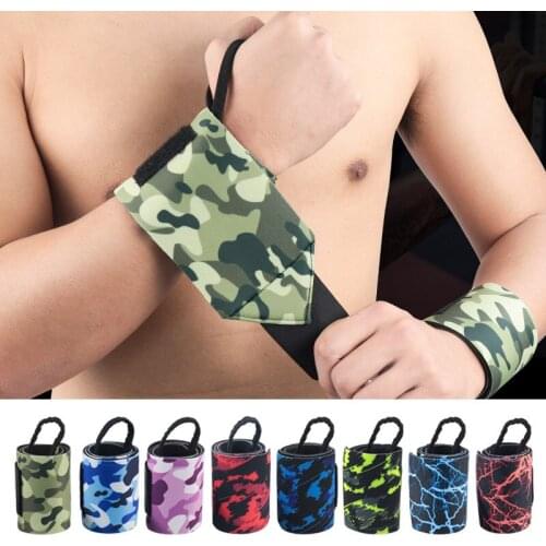 2Pcs Camouflage Neoprene Weightlifting Wrist Wrapping Support Fitness Crossfit Sport Wristbands Strap Wraps Wrist Hand Protector