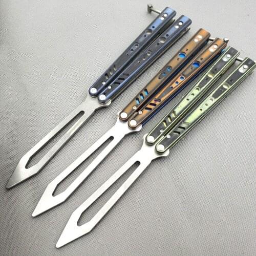 3 Colors Theone BRS Rep Butterfly Trainer Knife Kil Bee G10+titanium Handle D2 Blade Bushing System Jilt Knifes EDC Tool