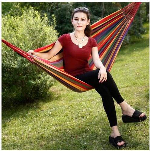 30pcs wholesale outdoor canvas hammock hammock indoor leisure hammock swing send tying send hostel bag Free shipping