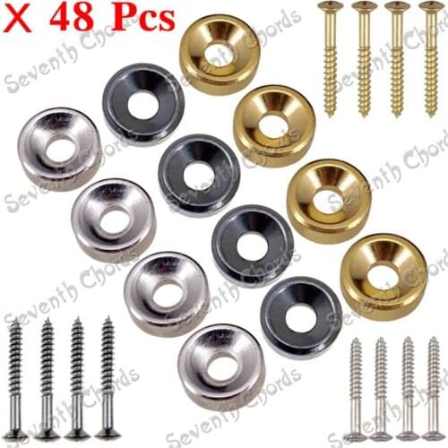 48 Pcs Electric Bass Guitar Neck Bushing Neck Joint Bushing Ferrule Black and Gold and Chrome for choose guitar accessories part