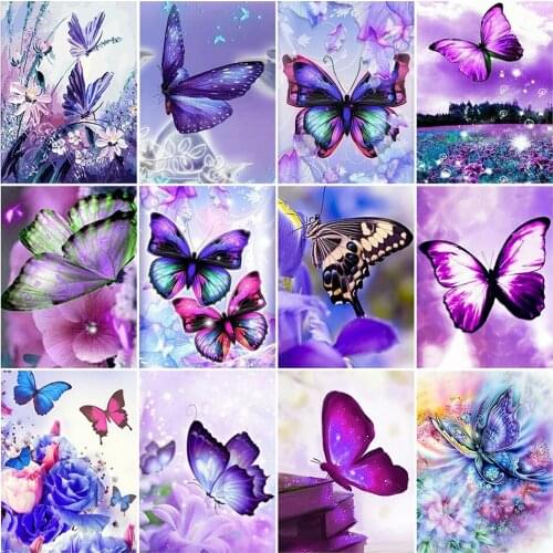NicHome Full Square Round Diamond Painting Butterfly 5D DIY Diamond Embroidery Animals Cross Stitch Kit Home Decor Accessories