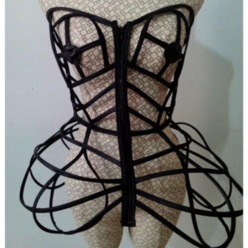 Black openwork armor Jumpsuitbar gogo costume Dj Dancers Sexy Nightclub DS Singer Rave Clothes Stage Wear future space warrior