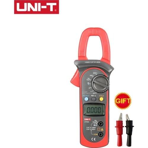 UNI-T UT201 UT202 UT202A UT203 UT204 UT204A AC DC Digital Clamp Meters With Temperature Test Auto Range 600V Voltage Multimeter