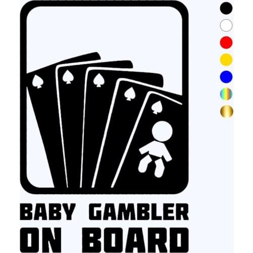 CK20146# Vinyl Decal Baby Gambler on Board Car Sticker Waterproof Auto Decors for Truck Bumper Rear Window